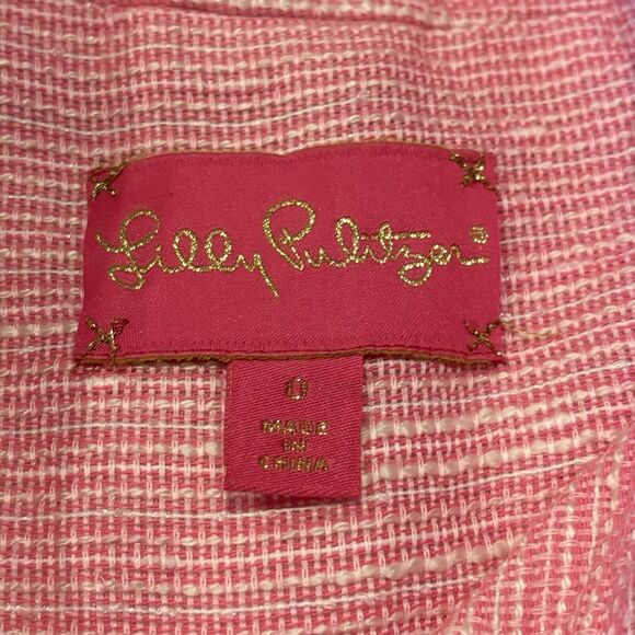 Lilly Pulitzer Blazer 0 Beauford Jacket Pink Boucle 4 Button - Picture 7 of 15
